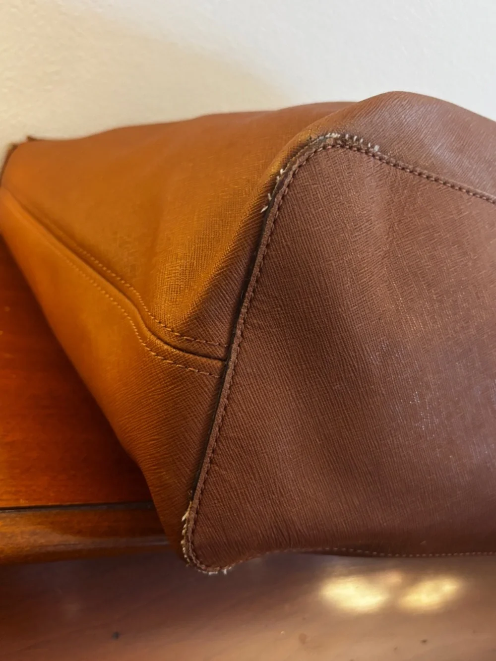 Michael Kors Jet Set Saffiano Leather Tote Brown MK Bag
